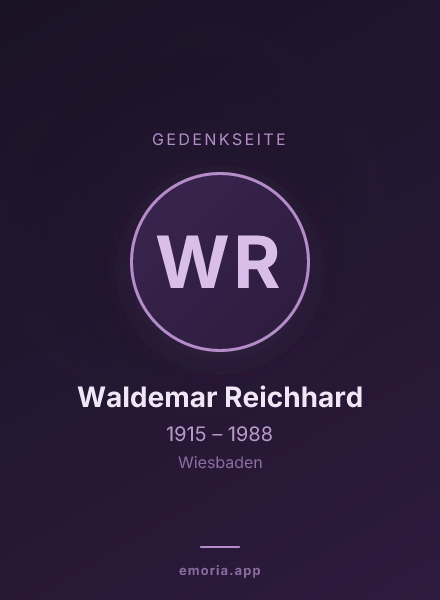 Gedenkportrait von Waldemar Reichhard