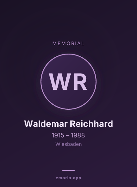 Memorial portrait of Waldemar Reichhard