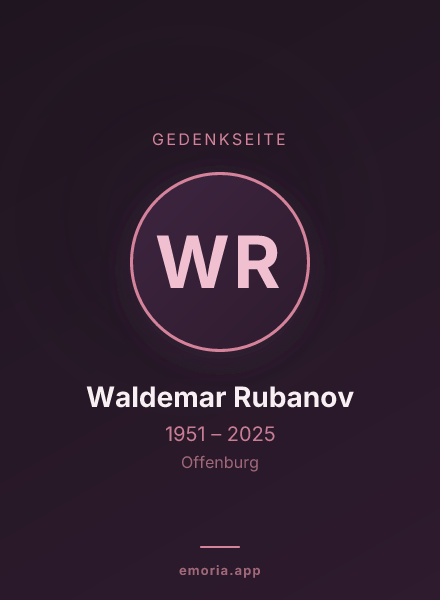 Gedenkportrait von Waldemar Rubanov