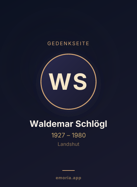 Gedenkportrait von Waldemar Schlögl