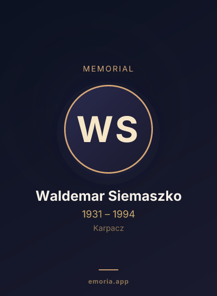 Memorial portrait of Waldemar Siemaszko