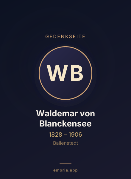 Gedenkportrait von Waldemar von Blanckensee