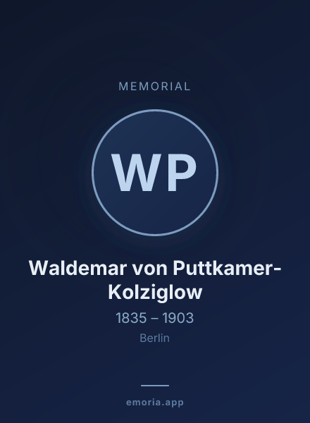 Memorial portrait of Waldemar von Puttkamer-Kolziglow