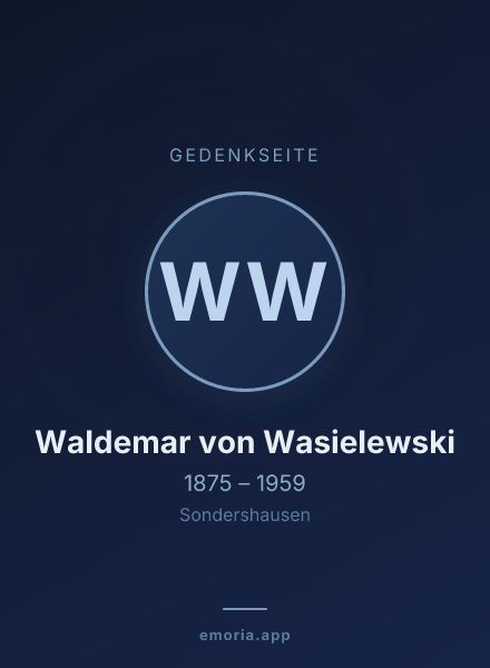 Gedenkportrait von Waldemar von Wasielewski