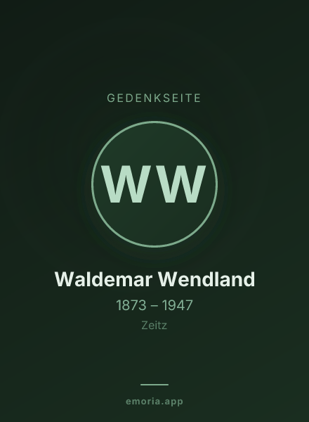 Gedenkportrait von Waldemar Wendland