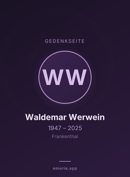Gedenkportrait von Waldemar Werwein