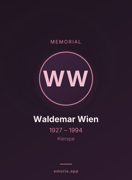 Memorial portrait of Waldemar Wien