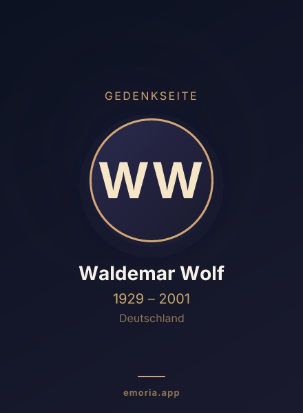 Gedenkportrait von Waldemar Wolf