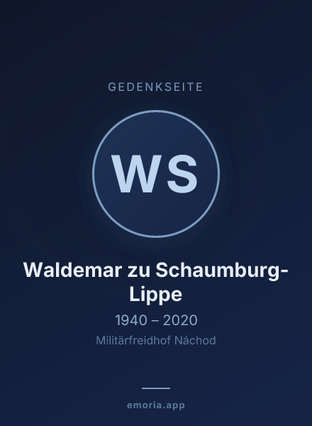 Gedenkportrait von Waldemar zu Schaumburg-Lippe