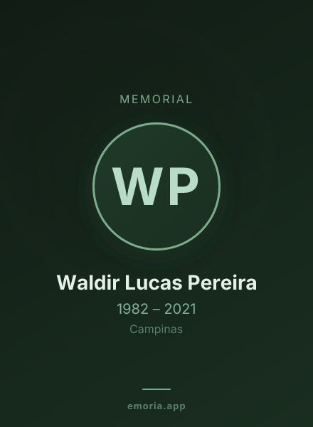 Memorial portrait of Waldir Lucas Pereira