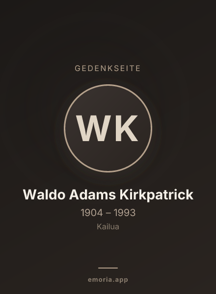 Gedenkportrait von Waldo Adams Kirkpatrick