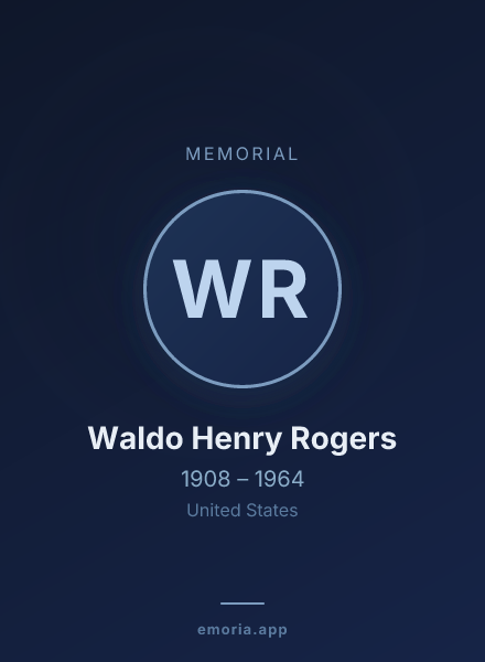 Memorial portrait of Waldo Henry Rogers