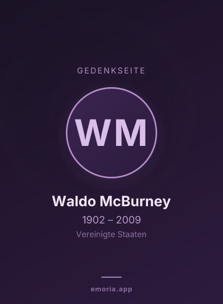 Gedenkportrait von Waldo McBurney