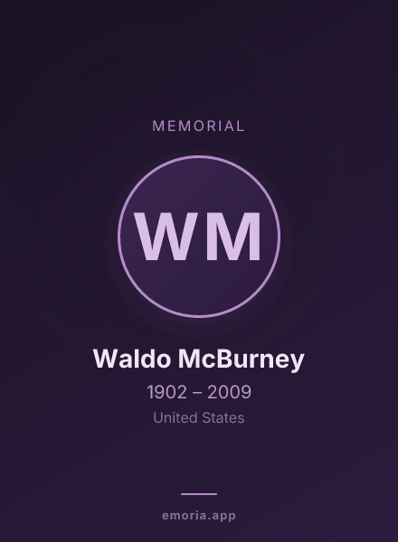 Memorial portrait of Waldo McBurney