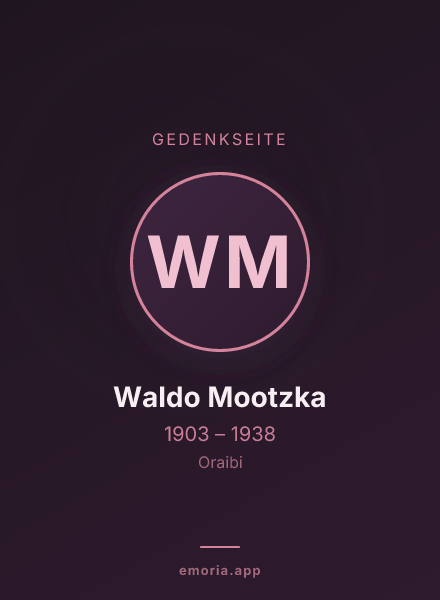 Gedenkportrait von Waldo Mootzka