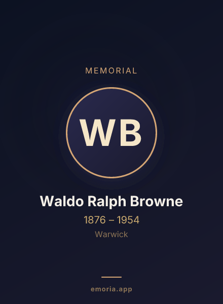 Memorial portrait of Waldo Ralph Browne