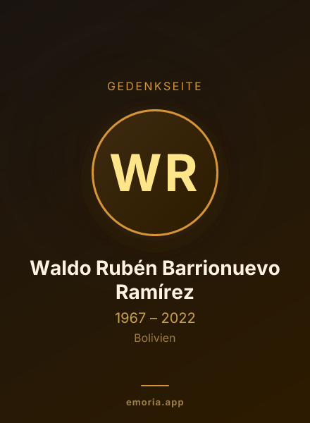 Gedenkportrait von Waldo Rubén Barrionuevo Ramírez