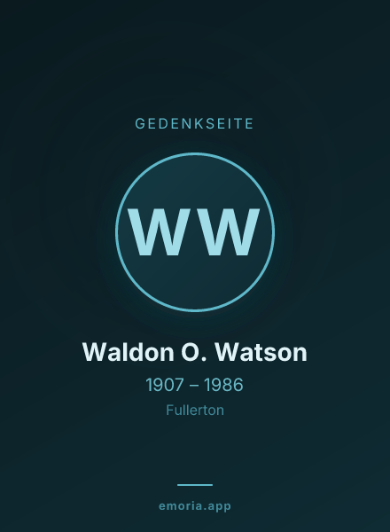 Gedenkportrait von Waldon O. Watson