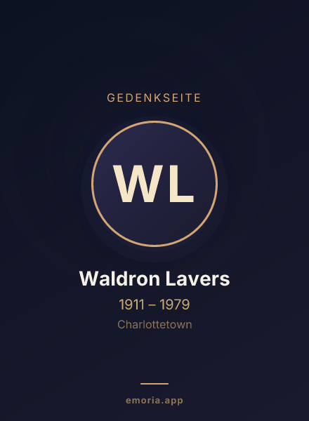 Gedenkportrait von Waldron Lavers