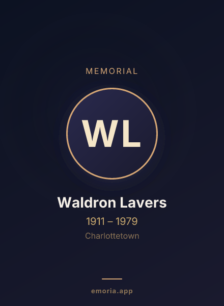 Memorial portrait of Waldron Lavers