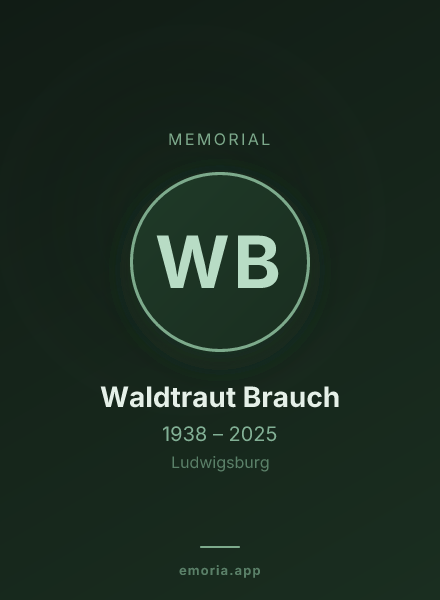 Memorial portrait of Waldtraut Brauch