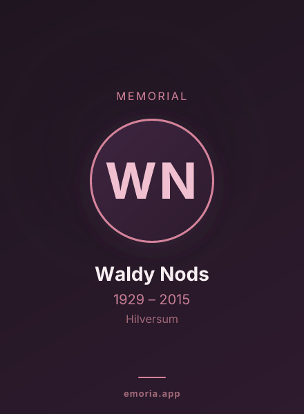 Memorial portrait of Waldy Nods