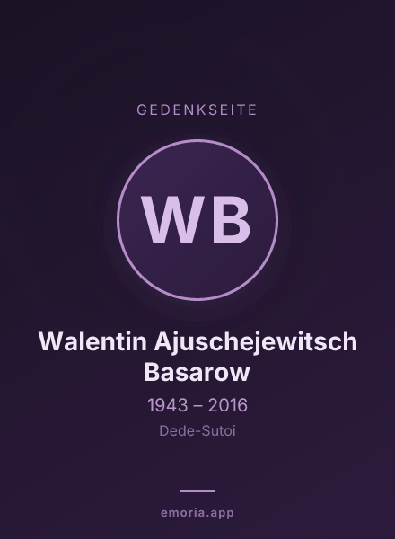 Gedenkportrait von Walentin Ajuschejewitsch Basarow