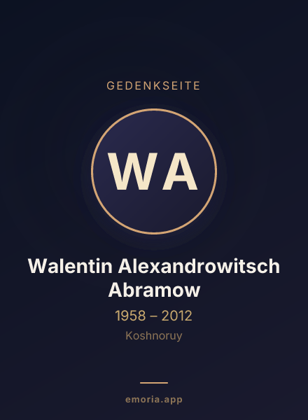 Gedenkportrait von Walentin Alexandrowitsch Abramow