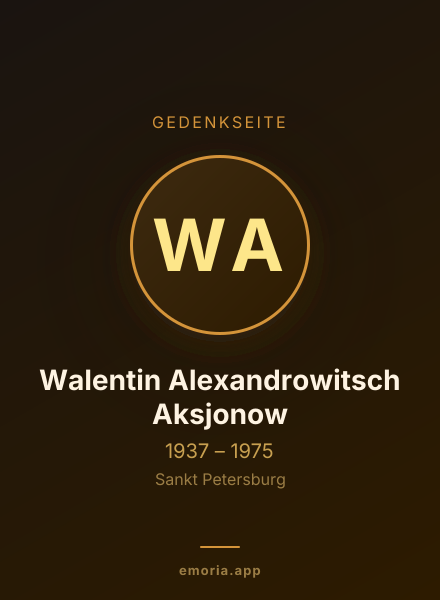 Gedenkportrait von Walentin Alexandrowitsch Aksjonow