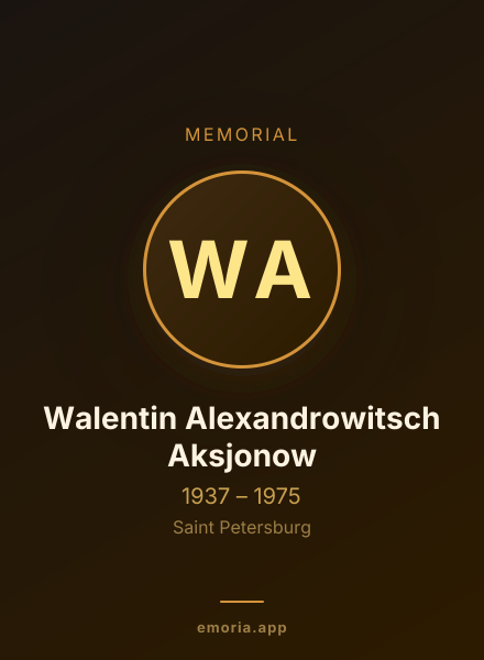 Memorial portrait of Walentin Alexandrowitsch Aksjonow