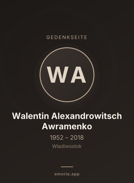 Gedenkportrait von Walentin Alexandrowitsch Awramenko