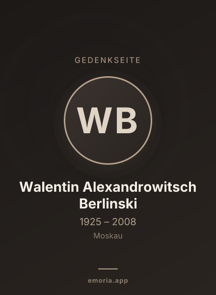 Gedenkportrait von Walentin Alexandrowitsch Berlinski