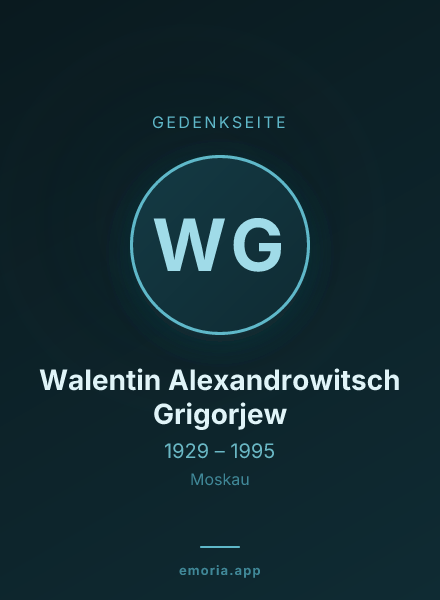 Gedenkportrait von Walentin Alexandrowitsch Grigorjew