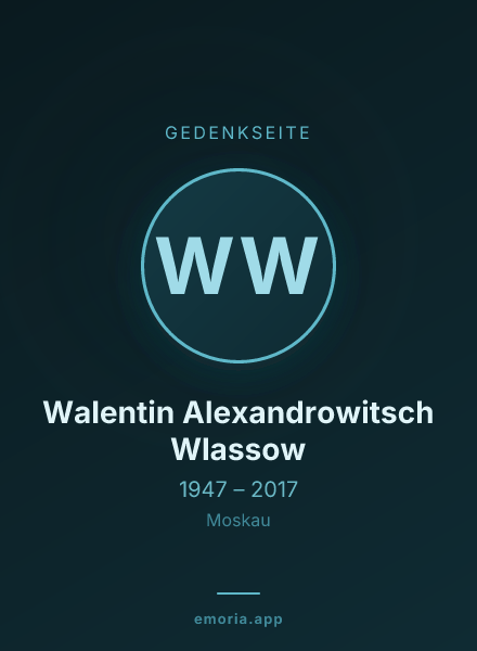 Gedenkportrait von Walentin Alexandrowitsch Wlassow