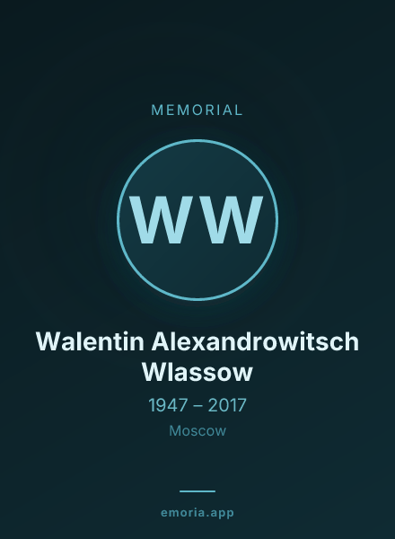 Memorial portrait of Walentin Alexandrowitsch Wlassow