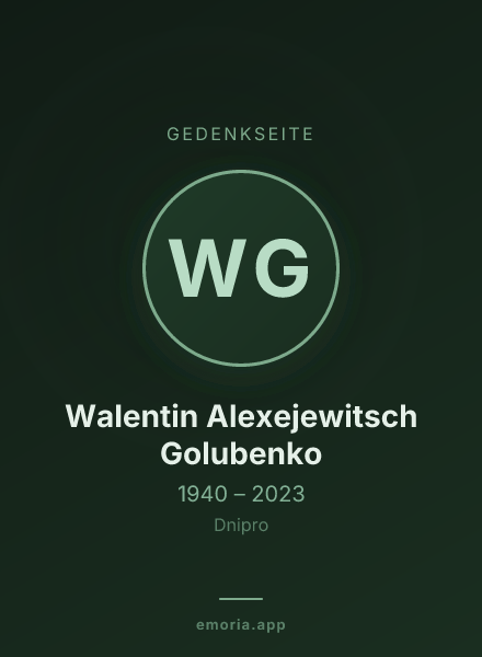 Gedenkportrait von Walentin Alexejewitsch Golubenko