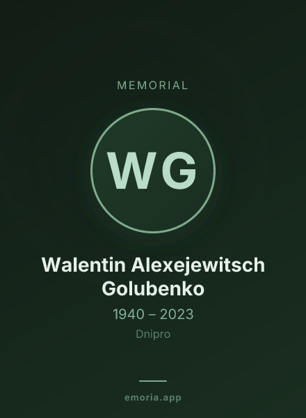 Memorial portrait of Walentin Alexejewitsch Golubenko