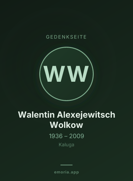 Gedenkportrait von Walentin Alexejewitsch Wolkow