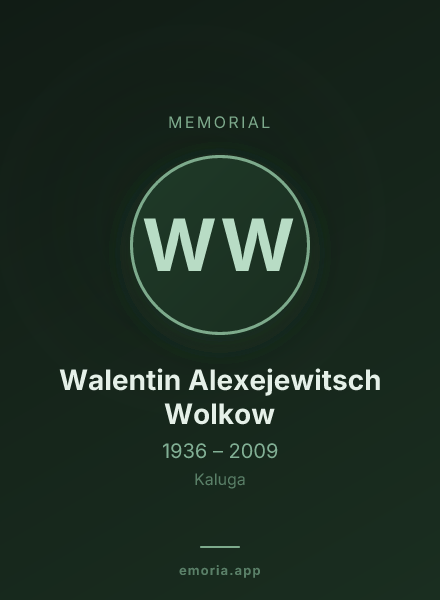 Memorial portrait of Walentin Alexejewitsch Wolkow