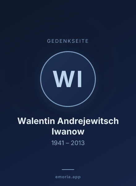 Gedenkportrait von Walentin Andrejewitsch Iwanow