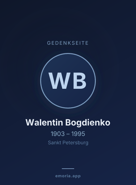 Gedenkportrait von Walentin Bogdienko