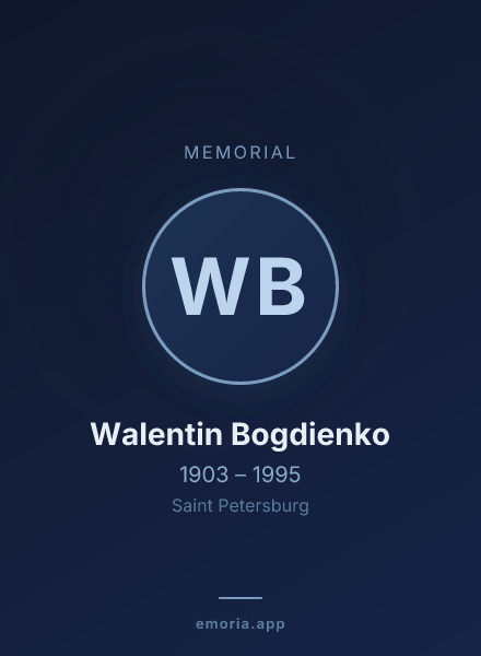 Memorial portrait of Walentin Bogdienko