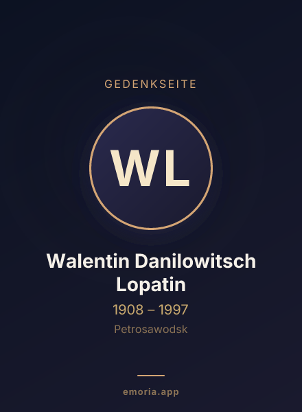 Gedenkportrait von Walentin Danilowitsch Lopatin