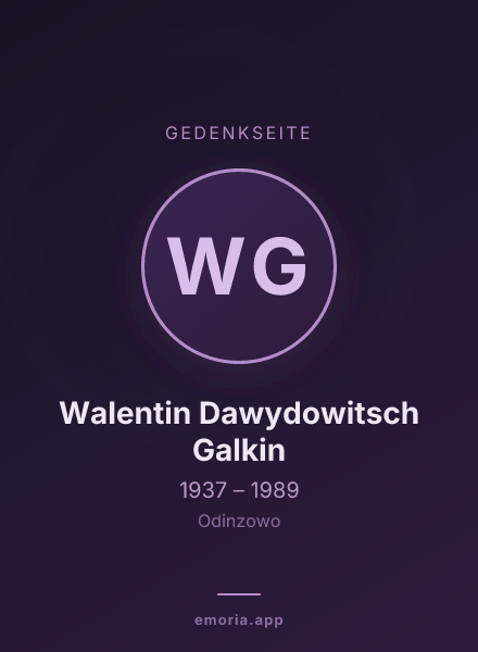 Gedenkportrait von Walentin Dawydowitsch Galkin