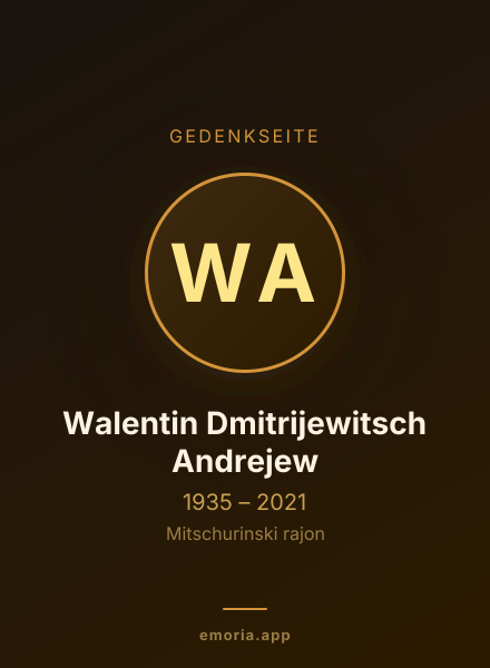 Gedenkportrait von Walentin Dmitrijewitsch Andrejew