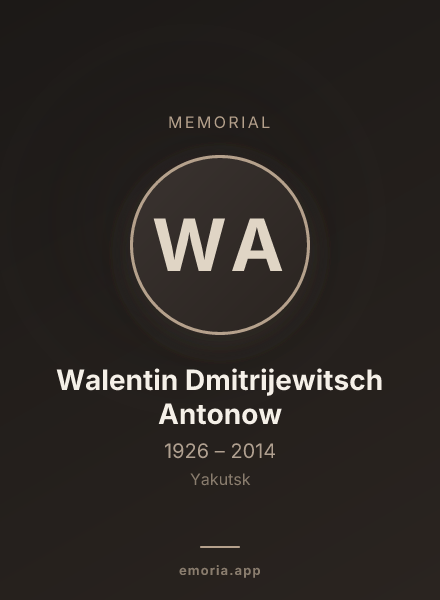 Memorial portrait of Walentin Dmitrijewitsch Antonow