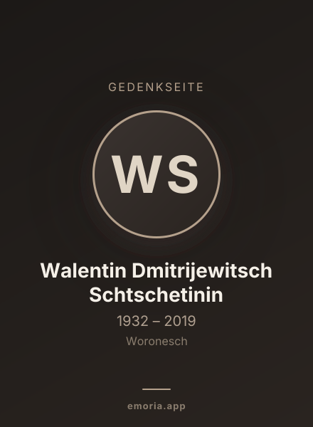 Gedenkportrait von Walentin Dmitrijewitsch Schtschetinin