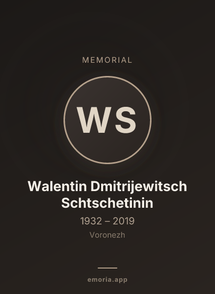 Memorial portrait of Walentin Dmitrijewitsch Schtschetinin