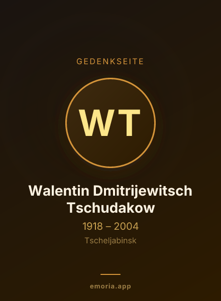 Gedenkportrait von Walentin Dmitrijewitsch Tschudakow