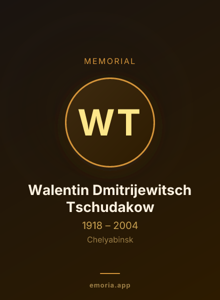 Memorial portrait of Walentin Dmitrijewitsch Tschudakow